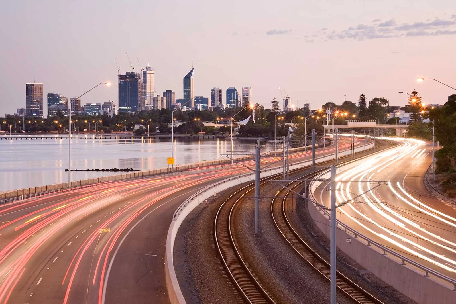 Cars on the freeway to Perth